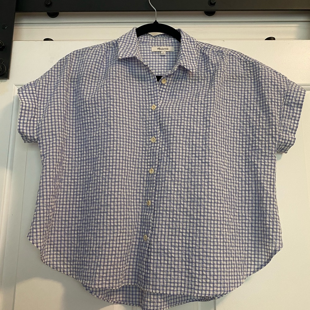 Madewell small hilltop shirt in seersucker gingham check